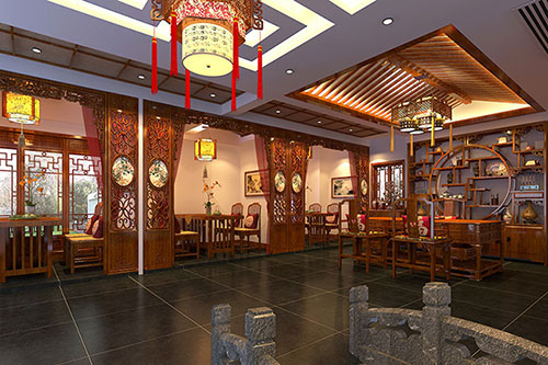 陵城优雅恬淡中式茶叶店装修设计效果图