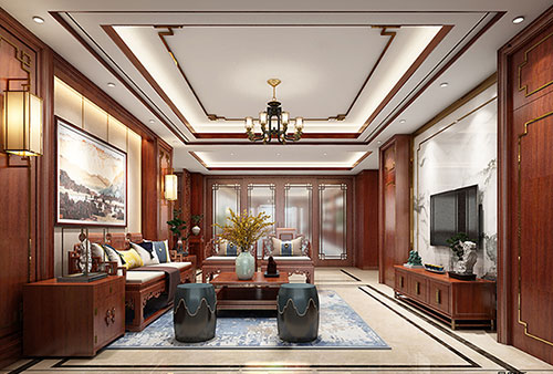 陵城小清新格调的现代简约别墅中式设计装修效果图